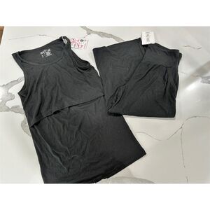 NWT Latched Mama Maternity Nursing Tank‎ Top Sleeveless Black Size M